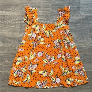 Kourt Small Aria Seasonal Linen Blend Aria Mini Dress Fruit Hawaiian Tropical